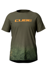 Cyklistick dres s krtkym rukvom Cube MTB TM Olive